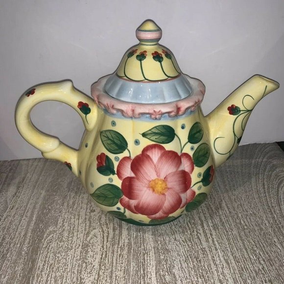 Teapot Collectibles 9" Tall  Hand Painted Magnolia - Picture 4 of 12